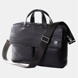 Knomo London Dundee  17"  Expandable Leather Laptop /Brief Case/File Organizer